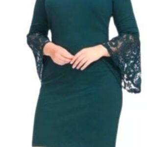 Nanette Lepore Teal Lace Long Sleeve Dress